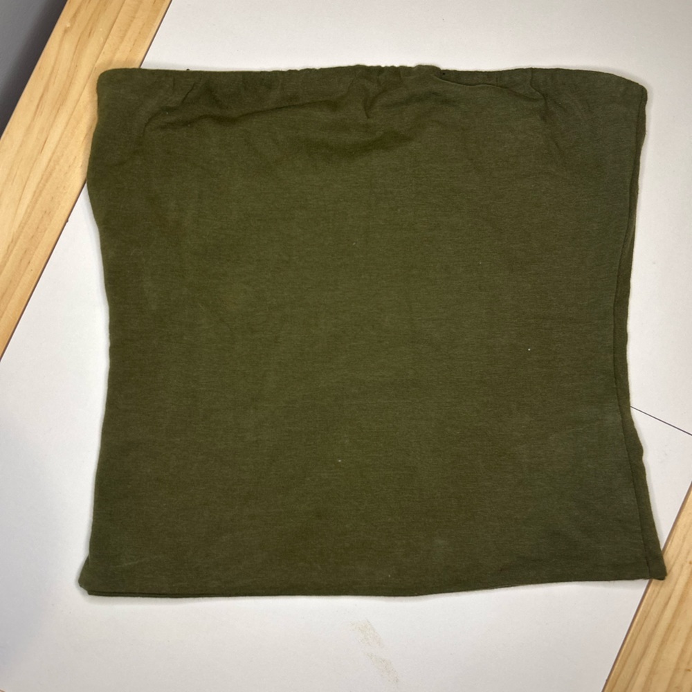 Revamped Olive Green Strapless Top